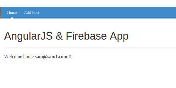 AngularJS  Firebase App User Home