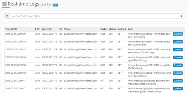 KeyCDN Reporting Real Time Logs