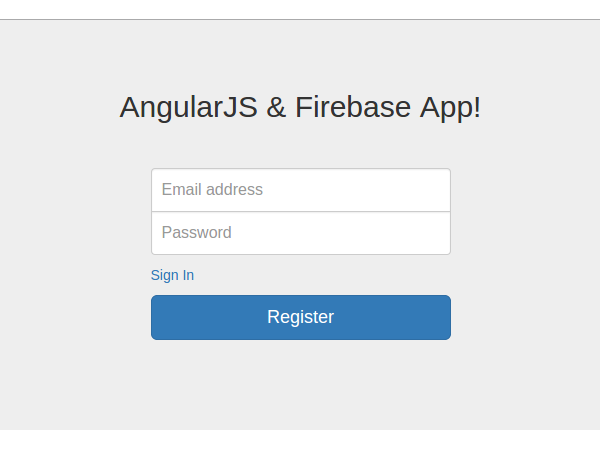 Sign-up screen for AngularJS  Firebase App