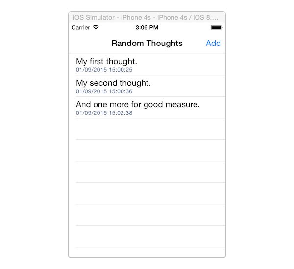 Listing thoughts on iOS