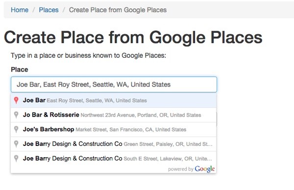 Meeting Planner The Google Place Autocomplete Service