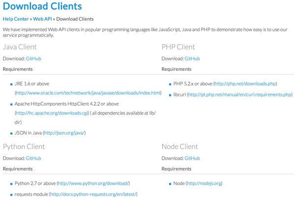 JScrambler Download Clients for the API