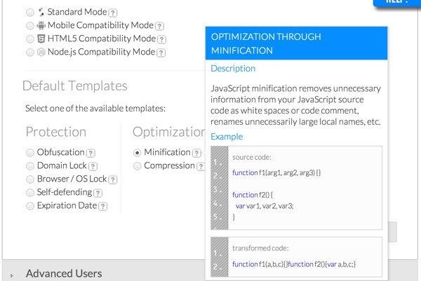 JScrambler Optimization through minification