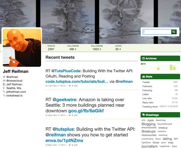Twitter Archive Site for Jeff Reifman