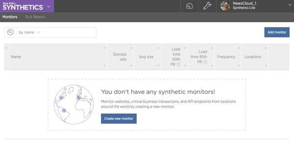 New Relic Synthetics Create a New Monitor