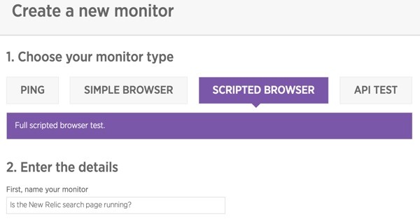 New Relic Synthetics Scripted Browser Testing