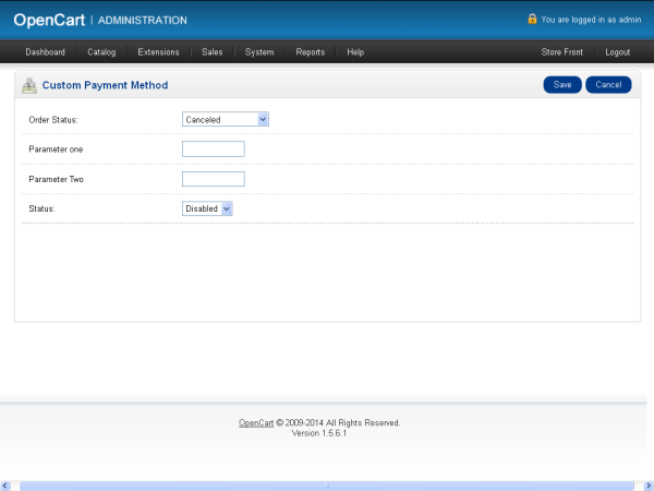 Custom Payment Method Configuration Form