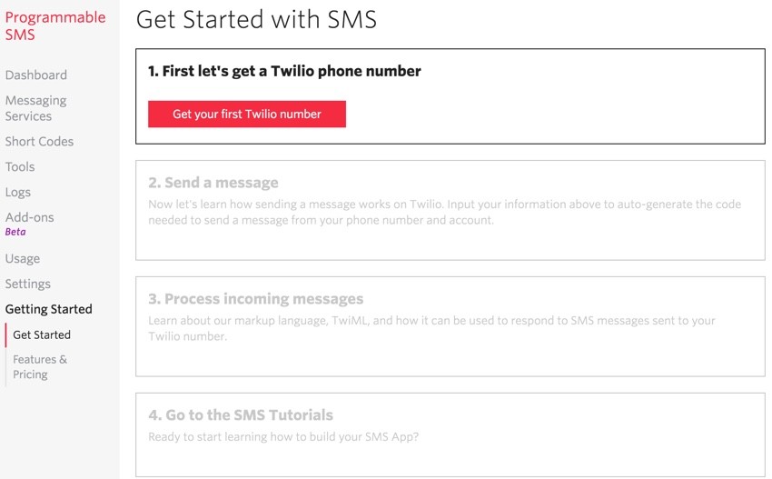 Building Startups Text and SMS - Twilio Get Your Phone Number