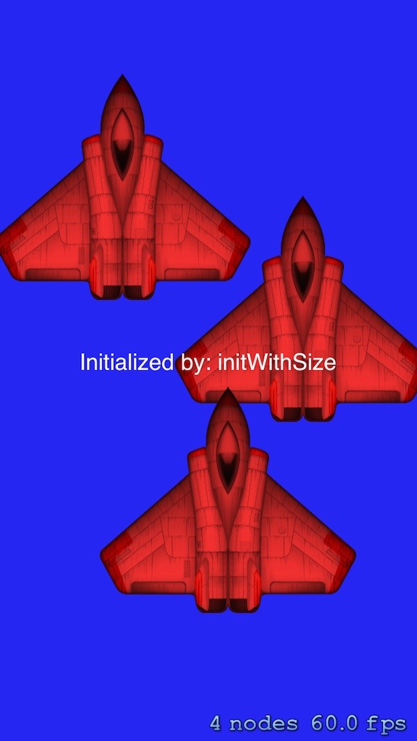 Example of shaders using the initWithSize button