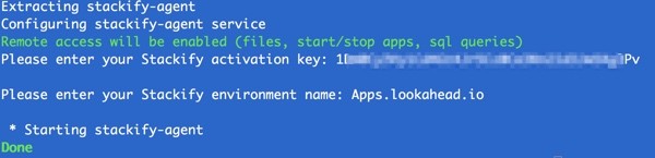 Stackify Installation with Environment Name