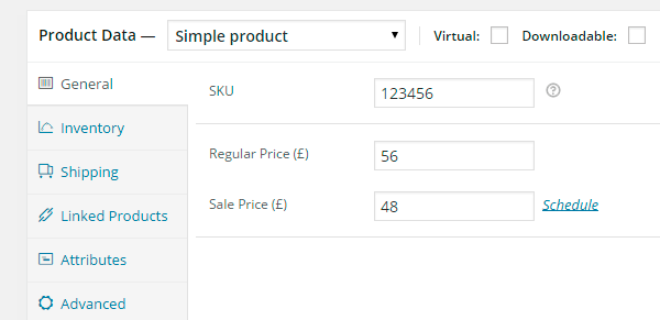 Woocommerce discounted product in Back-end
