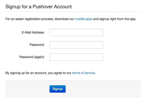 Sign Up for Pushover