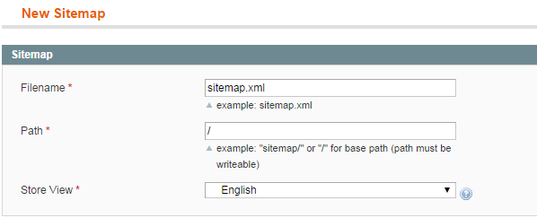 Add a new sitemap in Magento