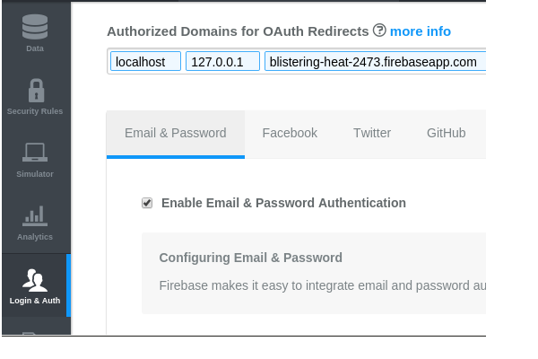 Enable Email  Password Authentication