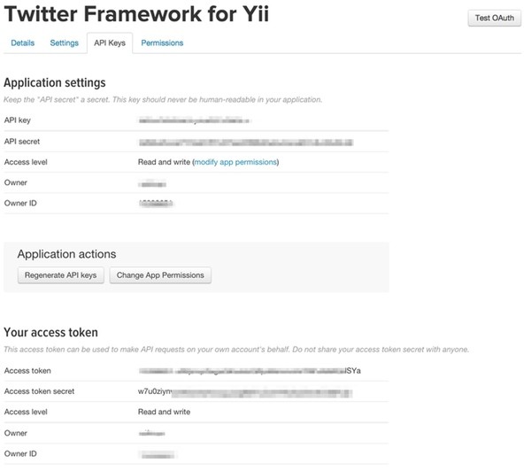 Twitter API Application Keys