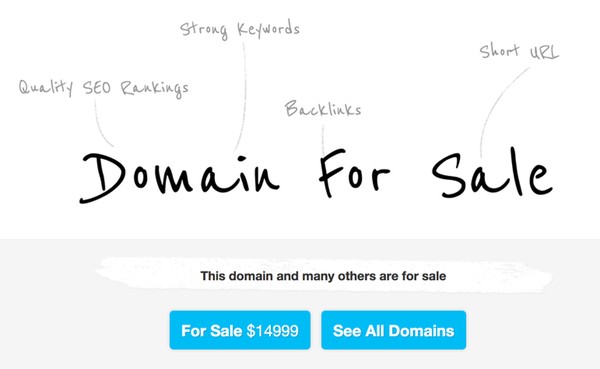 My Domains for Sale page powered by Domena Theme