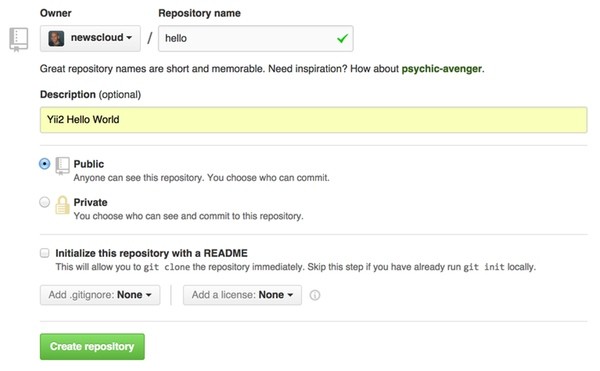 Create a New Repository at Github