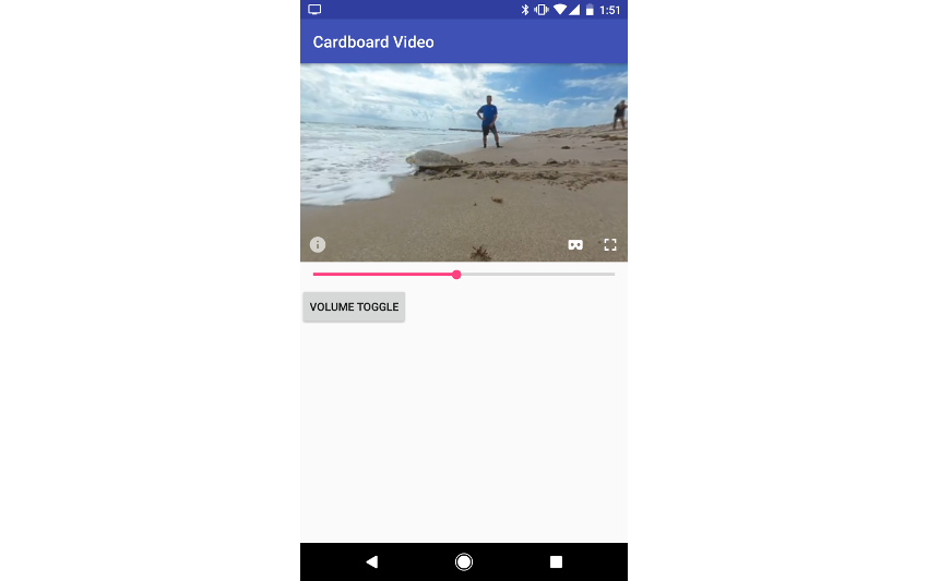 360 video player shown in app