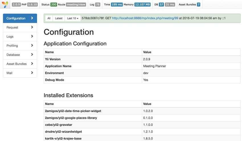 Programming Yii - Debugger Server and Application Configuration