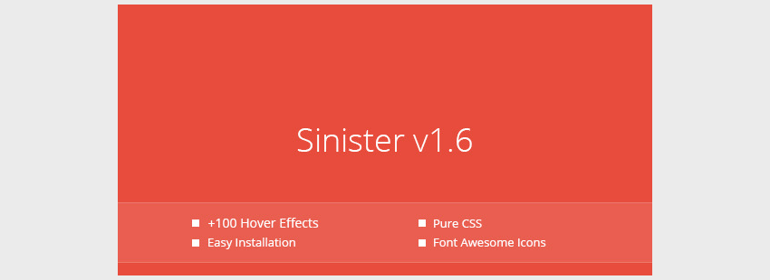 Sinister - Pure CSS Image Hover Effects