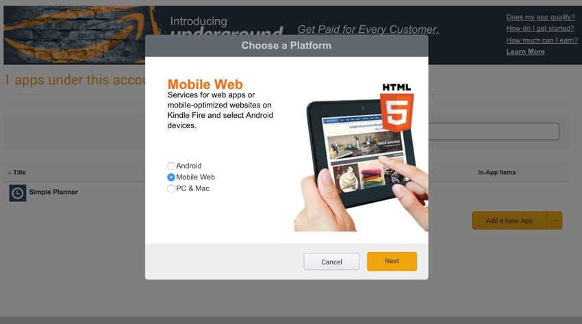 Amazon Appstore - Choose a Platform Mobile Web