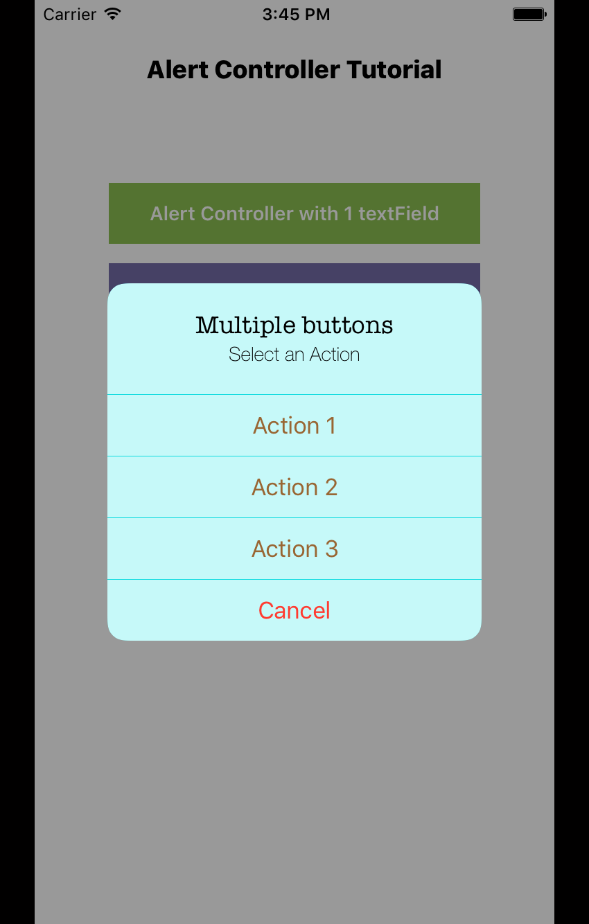 Alert Controller with 4 buttons