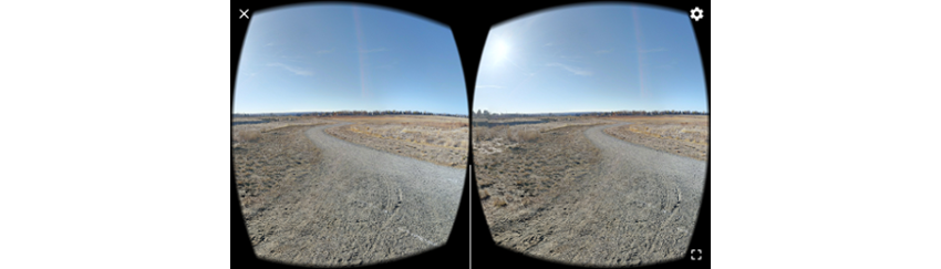 Our panoramic image in the view inside of a VR viewer
