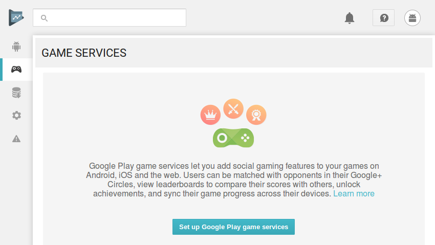 Game services screen