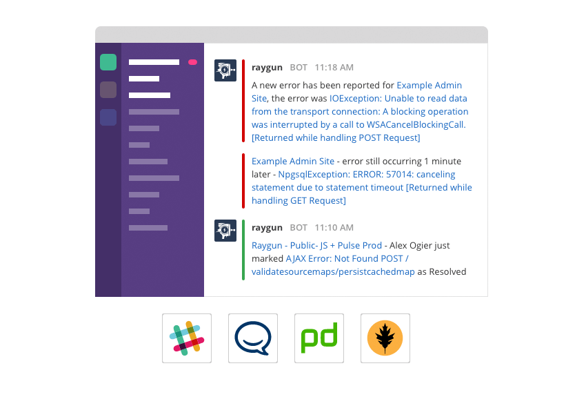 Raygun integration with chat software like Slack