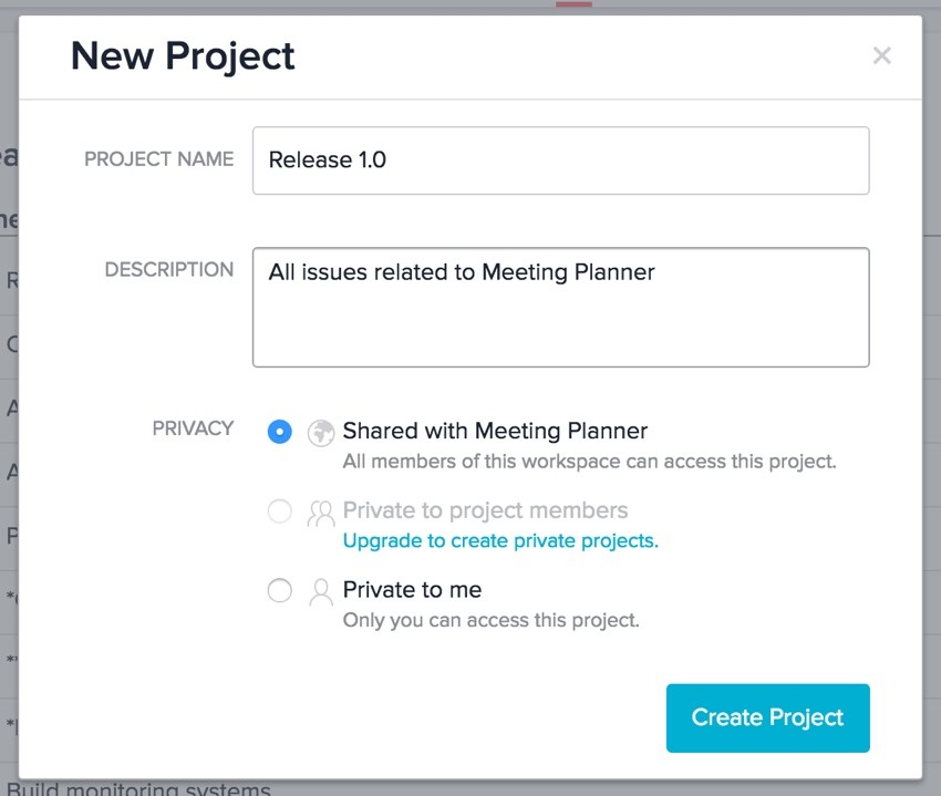 Meeting Planner Asana - New Project Form