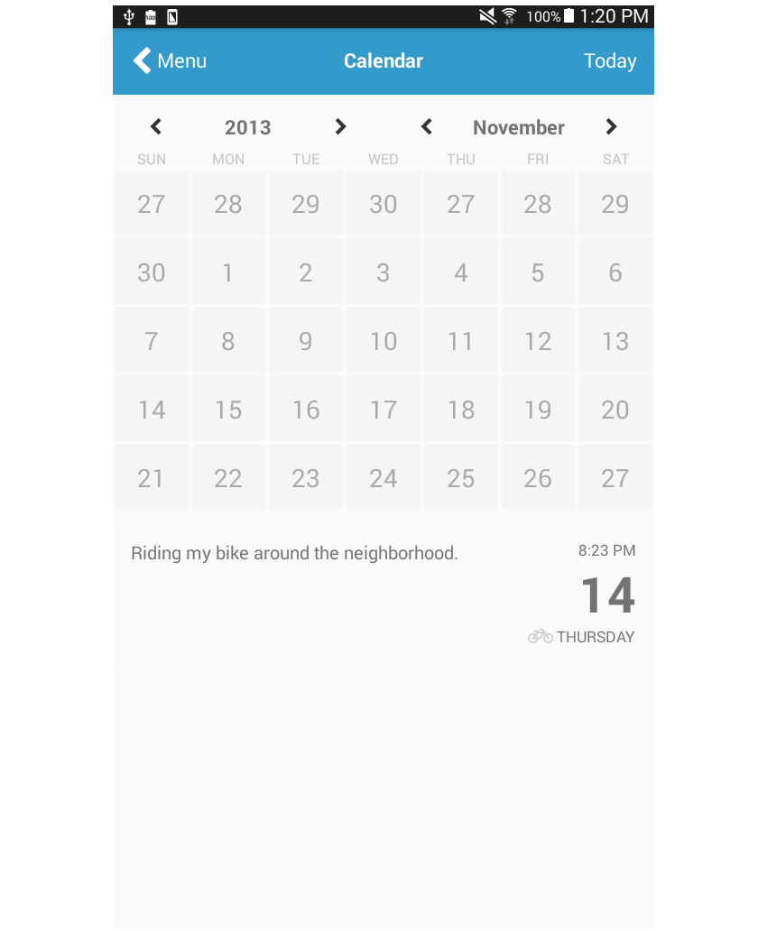 calendar page added styling to logs