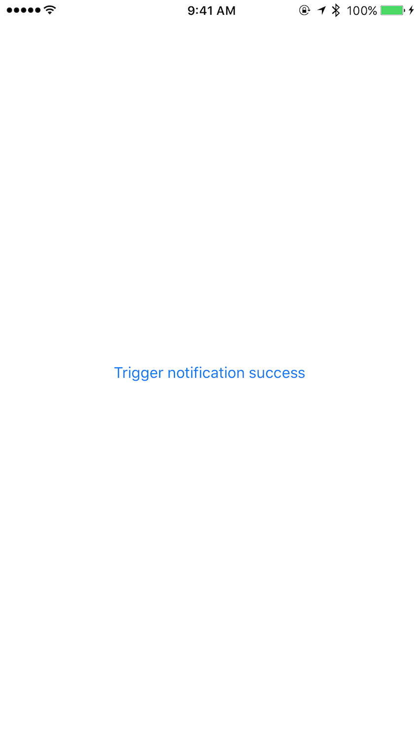 Trigger notification success message