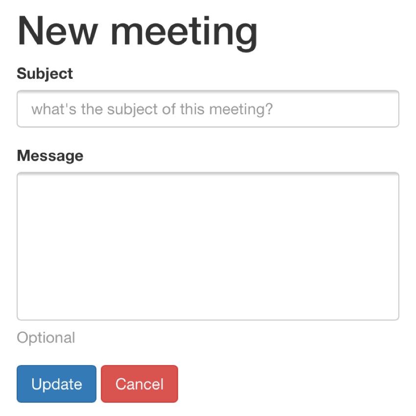 Meeting Planner Responsive Web - Default Button Spacing Desktop