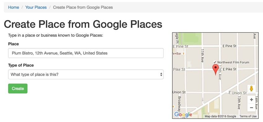 Yii Ajax - Google Places Load Map via Ajax