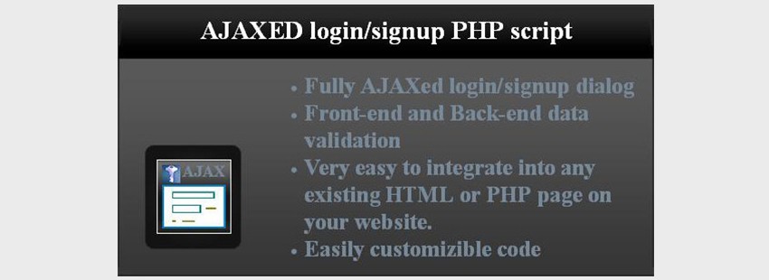 AJAXed LoginSignup PHP Script