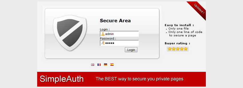 SimpleAuth  Very Simple Secure Login System