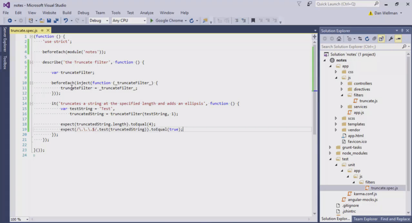 Screenshot from the course Angular Testing Inside Out