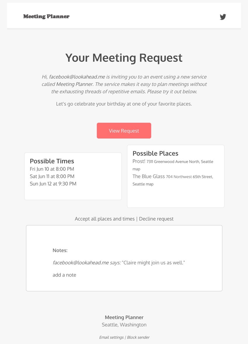 Meeting Planner Inlining - Working Email Template
