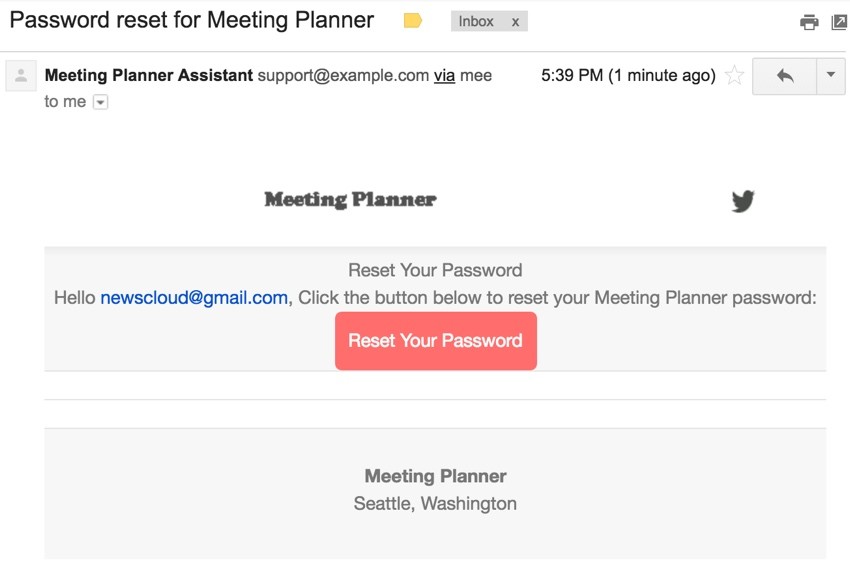 Meeting Planner Templates - Reset Your Password in Gmail
