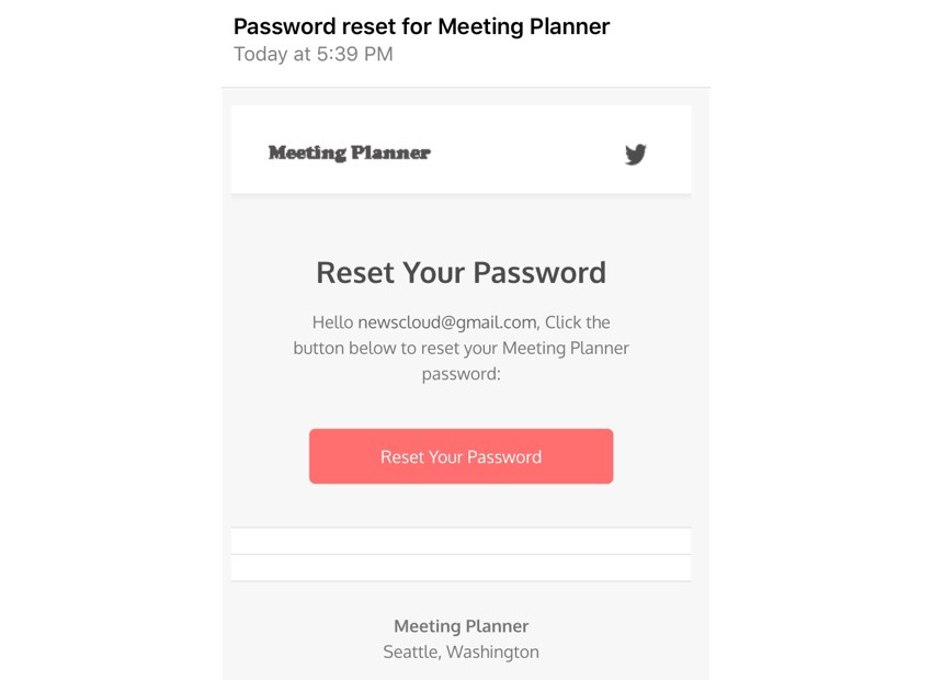 Meeting Planner Templates - Reset Your Password