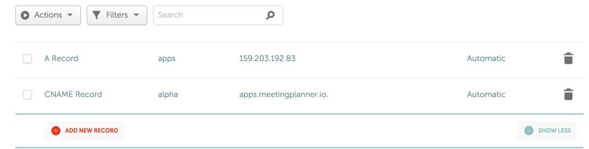 Meeting Planner Hosting - Updating Your DNS Records to Point to the Droplet