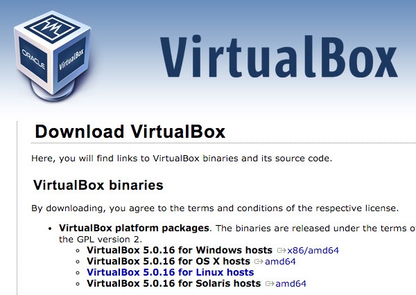 VirtualBox Download Page