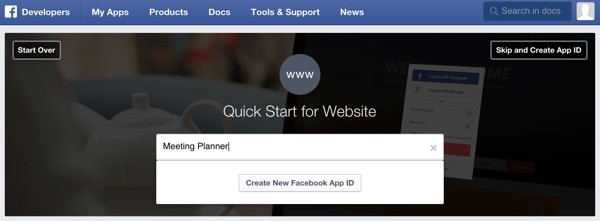 Building Your Startup OAuth - Facebook Dev Console Generate App ID
