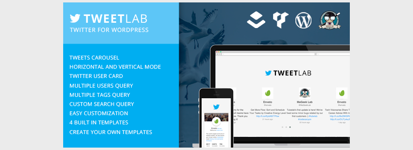 Tweetlab - Twitter slider  Usercard for WordPress