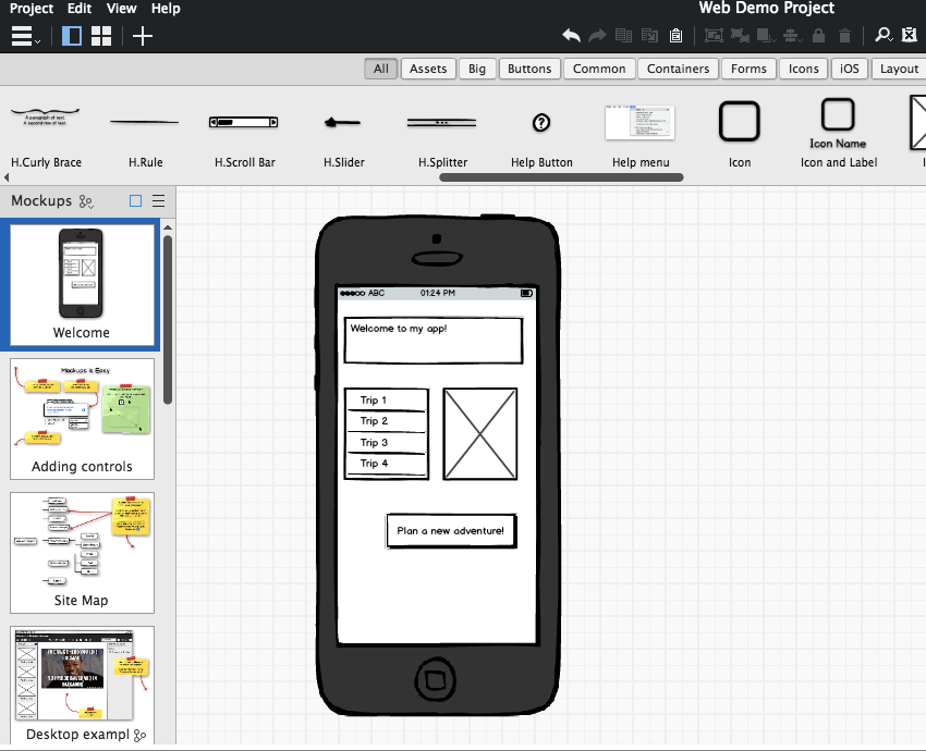An example of a digital wireframe