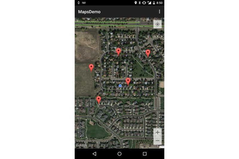 Google Maps on Android with markers