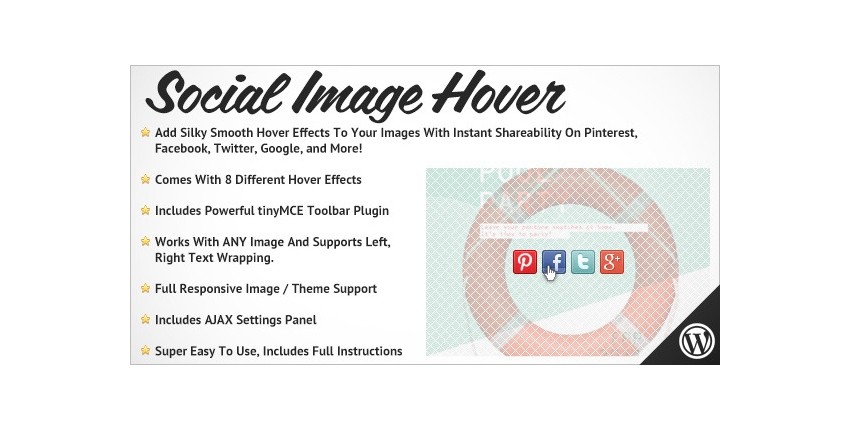 Social Image Hover For WordPress