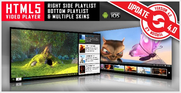 HTML5 Video Player with Playlist  Multiple Skins