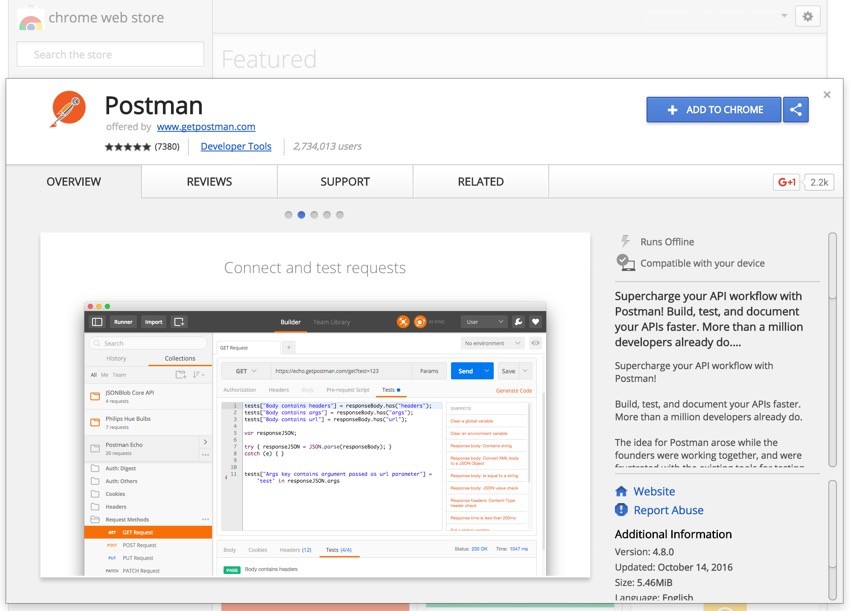 Programming With Yii2  Chrome Directory Postman Extension Landing Page