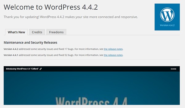 WordPress Default Welcome Page